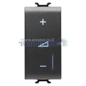 דימר אלקטרוני אוניברסלי שחור 1 מודול Gewiss Chorus 230V