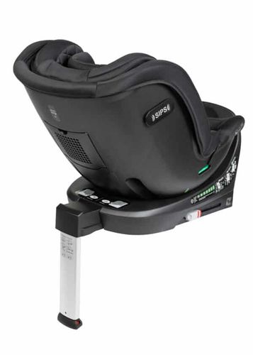 כיסא בטיחות מסתובב 360º משולב בוסטר i-Protect Plus עם בד פרימיום מנדף זיעה - שחור