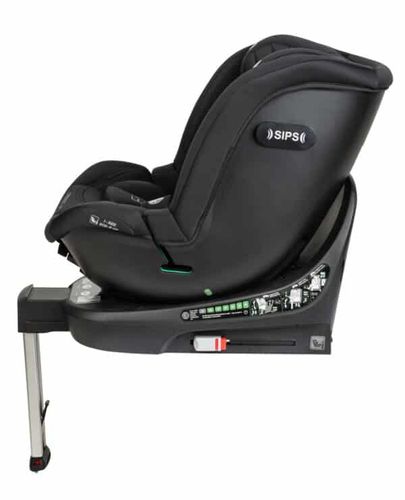 כיסא בטיחות מסתובב 360º משולב בוסטר i-Protect Plus עם בד פרימיום מנדף זיעה - שחור