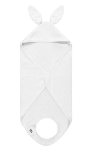 מגבת רחצה קפוצ'ון עם אוזניים 100% כותנה - לבן