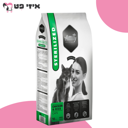 אמיתי פרמיום סטרילייזד עוף ואורז לחתולים בוגרים מסורסים 10 ק