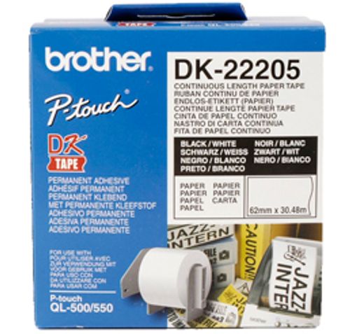 גליל מדבקות נייר מקורי  BROTHER DK22205 
