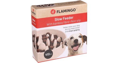 פלמינגו Flamingo קערת האכלה איטית לכלב במבוק בז' S