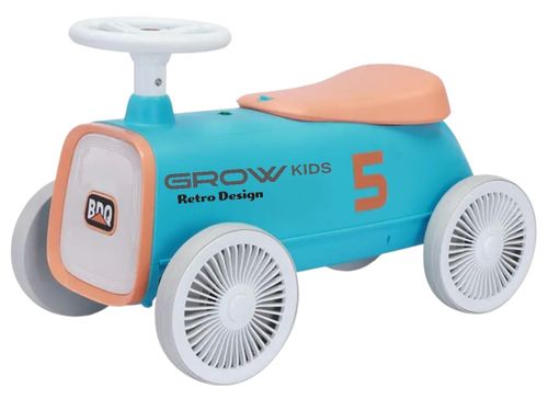 בימבה רטרו עם גלגלים שקטים, אורות LED ותא אחסון - כחול