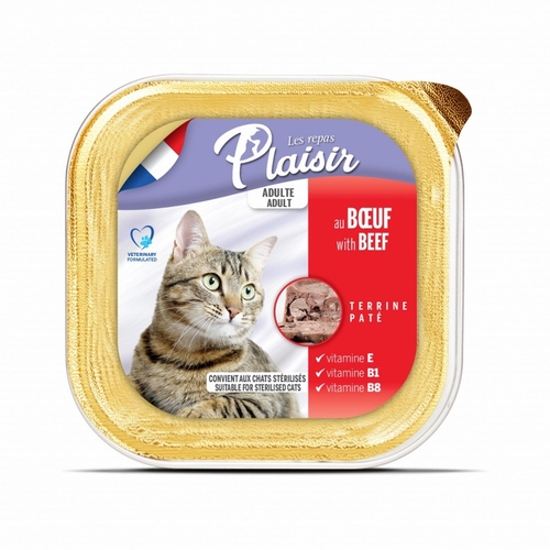 פלזיר plaisir מעדן לחתול בטעם בקר 100 גרם