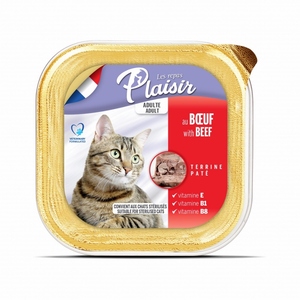 פלזיר plaisir מעדן לחתול בטעם בקר 100 גרם