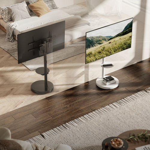 מעמד רצפתי סטנד נייד מעוצב כולל גלגלים חבויים 