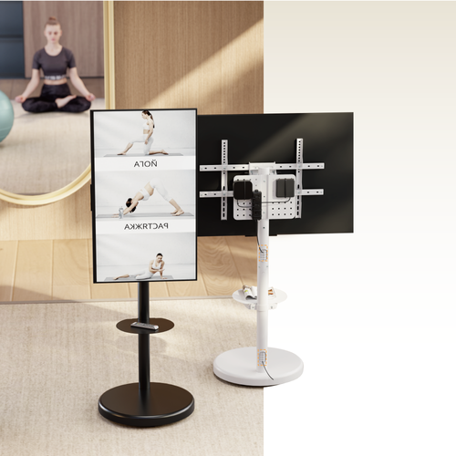 מעמד רצפתי סטנד נייד מעוצב כולל גלגלים חבויים 