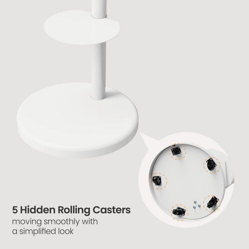 מעמד רצפתי סטנד נייד מעוצב כולל גלגלים חבויים 