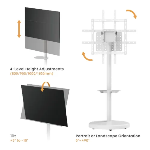 מעמד רצפתי סטנד נייד מעוצב כולל גלגלים חבויים 
