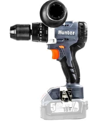 מברגה רוטטת/קודחת בראשלס 18V HD + סוללה 2 אמפר + מטען. 100315-001 HUNTER