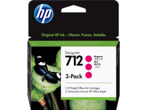 מארז חיסכון! 3 ראשי דיו אדום HP 712 Magenta - מקורי