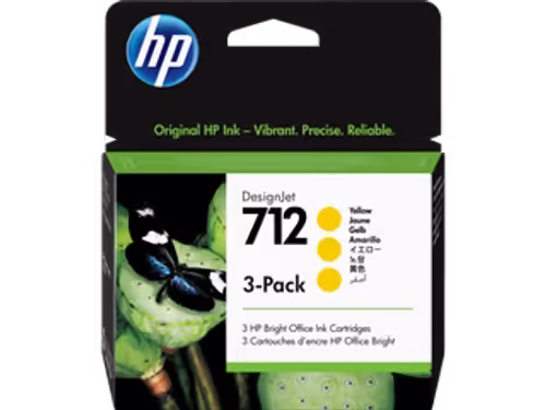 מארז חיסכון! 3 ראשי דיו צהוב HP 712 Yellow - מקורי
