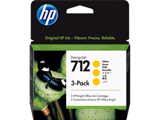 מארז חיסכון! 3 ראשי דיו צהוב HP 712 Yellow - מקורי