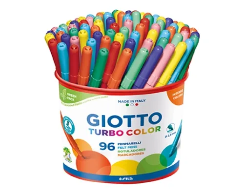 טושים צבעוניים דקים Turbo color בכוס - 96 יח'