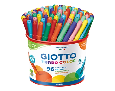 טושים צבעוניים דקים Turbo color בכוס - 96 יח