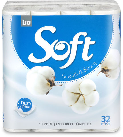 נייר טואלט דו שכבתי סופט 32 גלילים