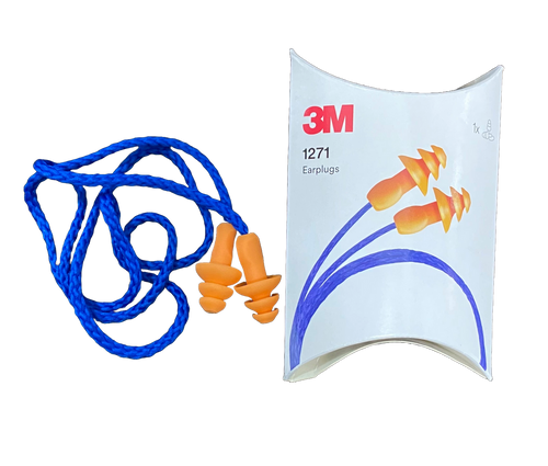 אטמי אוזניים איכותיים רב-פעמיים מבית 3M דגם 1271 – מארז 50 יחידות