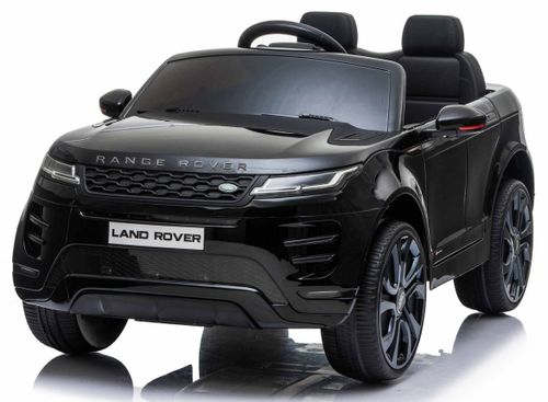 מכונית ממונעת 12V לילדים בדמות ריינג' רובר Range Rover Evoque עם שלט רחוק, אורות ומושב כפול - שחור