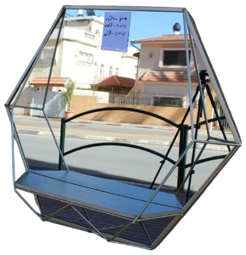 מראה יהלום ברזל ומדף 