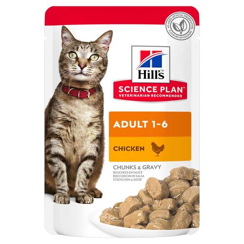 הילס סיינס פלאן פאוץ לחתול בוגר עוף 85 גרם Hill's Science Plan 