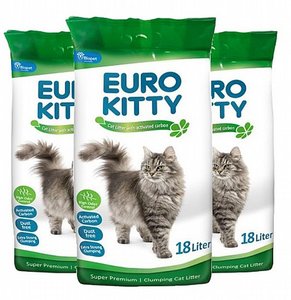 מבצע 3 יח' חול יורו קיטי מתגבש עם פחם 18 ליטר Euro Kitty 
