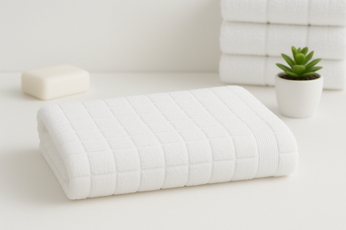 מגבת ענק דגם טוליפ – לבן אלגנטי 100% כותנה