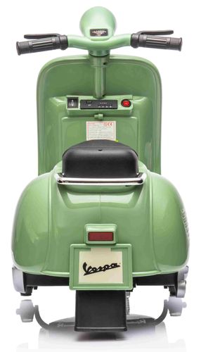 אופנוע ממונע 6V וספה ונטג' VESPA עם גלגלי עזר, מונע התהפכות, אורות ואפקטים קוליים - ירוק