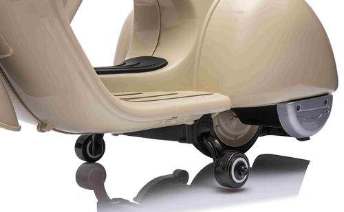 אופנוע ממונע 6V וספה ונטג' VESPA עם גלגלי עזר, מונע התהפכות, אורות ואפקטים קוליים - ירוק