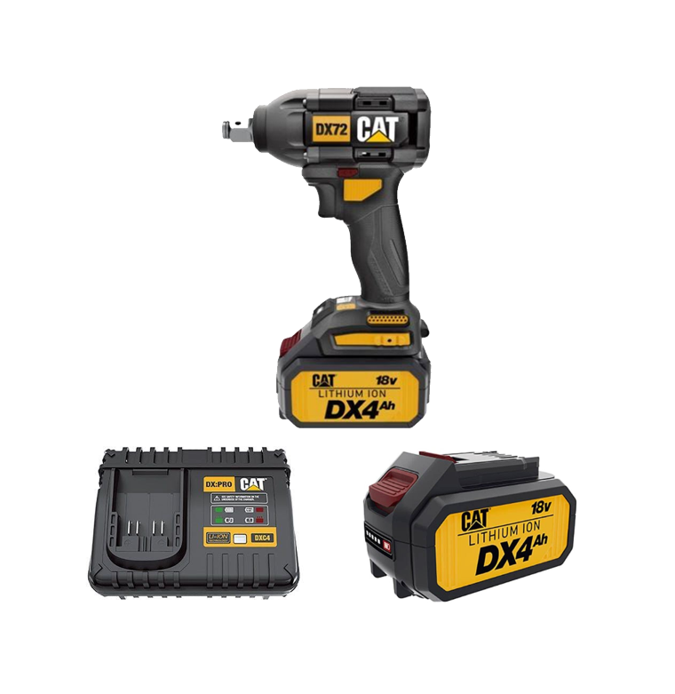 מפתח רטיטה BRUSHLESS נטען 18V + זוג סוללות 4AH ומטען