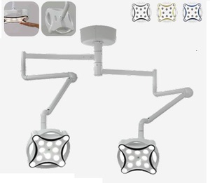מנורת ניתוחים מודרנית לד LED קומפקטית וקלה תלייה תקרה ראש כפול