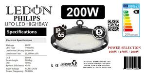 פעמון לד מקצועי SMD 200W/150W/100W UFO PHILIPS תעשייתי D.L LEDON