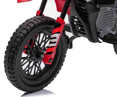 אופנוע דמוי שטח חשמלי ממונע 12V עם גלגלי עזר, תאורה, אפקטים קוליים וצמיגי EVA - ורוד