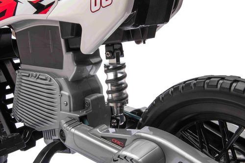 אופנוע דמוי שטח חשמלי ממונע 12V עם גלגלי עזר, תאורה, אפקטים קוליים וצמיגי EVA - ירוק