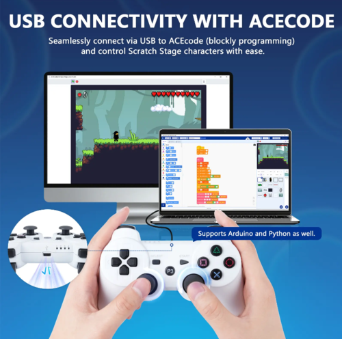 שלט/ג'ויסטיק אלחוטי/בלוטוס, לקיטים Acebott וו- SONY PS3