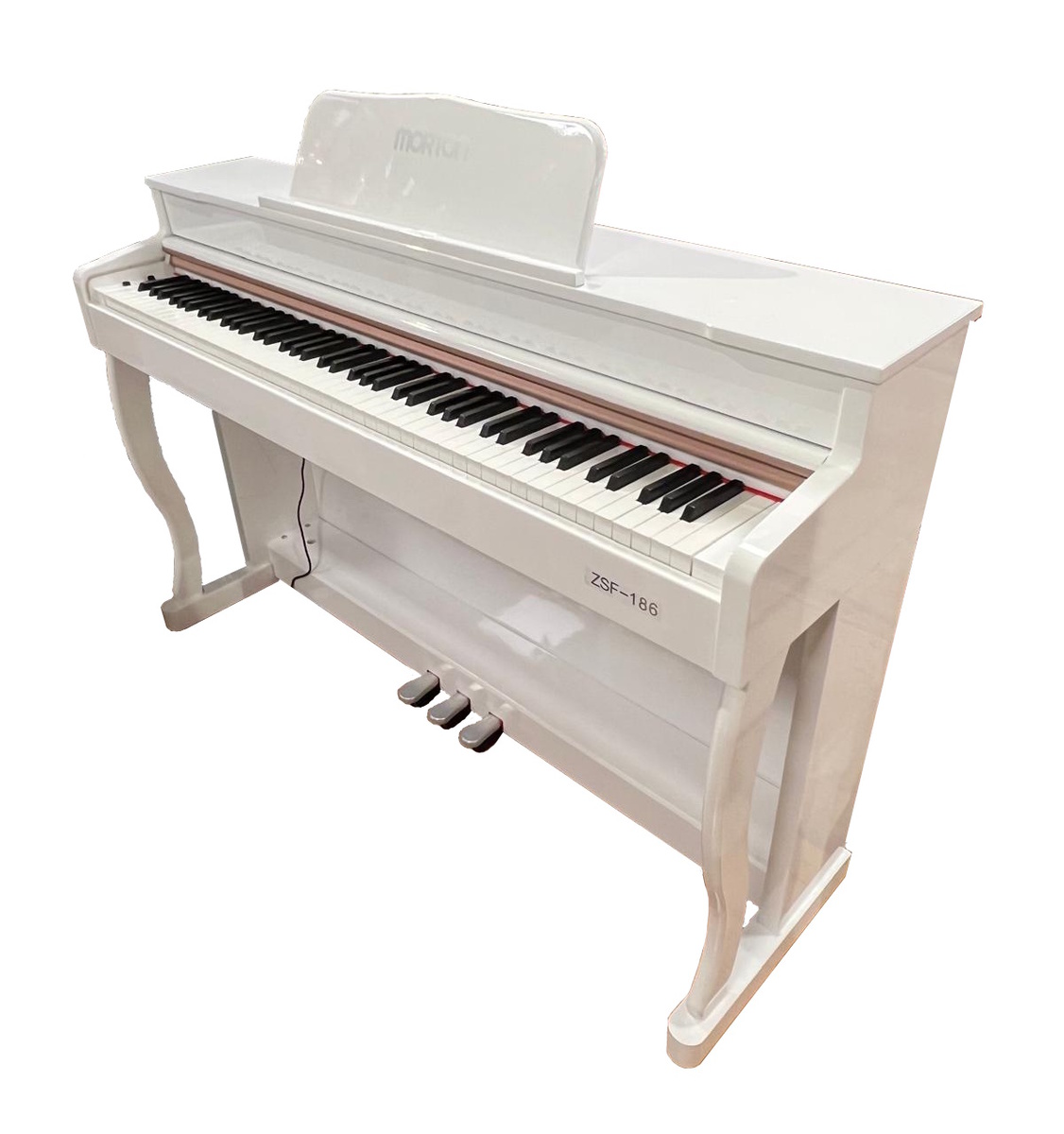 פסנתר חשמלי 88 קלידים בצבע לבן מבריק MORTON ZSF-186 WHITE S-legs