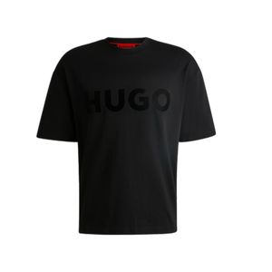 חולצה HUGO מידות S-XXL לגברים בגוון שחור עם לוגו