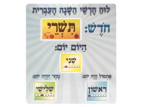 לוח חודשי השנה העברית וימות השבוע