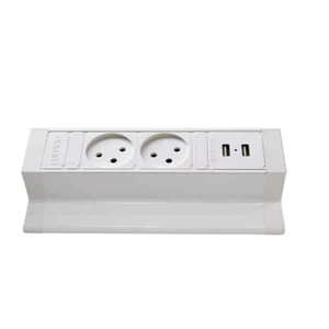 מפצל שקעים לשולחן כולל 2 שקעי חשמל שקע USB ושקע TYPE C 