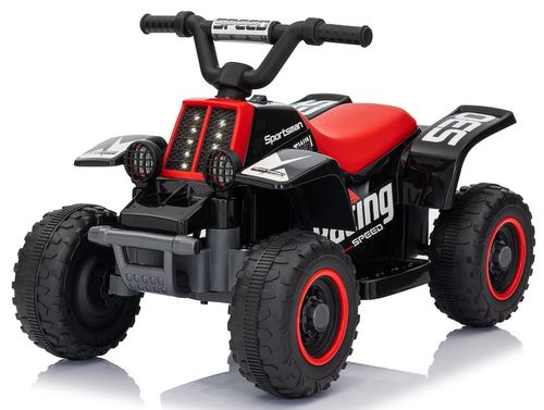 טרקטורון ממונע לילדים Racing 6V רחב ויציב לילדים נסיעה קדימה/אחורה ואורות - שחור/אדום