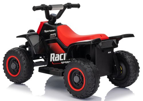 טרקטורון ממונע לילדים Racing 6V רחב ויציב לילדים נסיעה קדימה/אחורה ואורות - שחור/אדום
