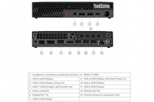 מחשב נייח Lenovo ThinkStation P3 Tiny Gen2 Ultra 9 285 64G 1T RTX A400 4G Win11Pro