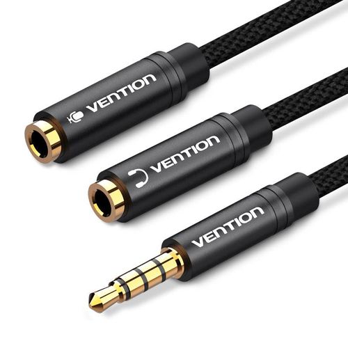 מפצל לכניסת מיקרופון ויציאת אוזניות 3.5 ממ TRRS VENTION