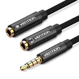 מפצל לכניסת מיקרופון ויציאת אוזניות 3.5 ממ TRRS VENTION