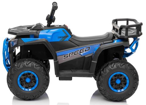 טרקטורון SPEED 12V חשמלי לילדים עם הנעה 2X4, שלט חכם ואורות LED קדמיים - שחור/כחול