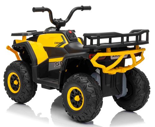 טרקטורון SPEED 12V חשמלי לילדים עם הנעה 2X4, שלט חכם ואורות LED קדמיים - שחור/צהוב