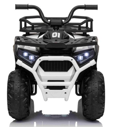 טרקטורון SPEED 12V חשמלי לילדים עם הנעה 2X4, שלט חכם ואורות LED קדמיים - שחור/לבן