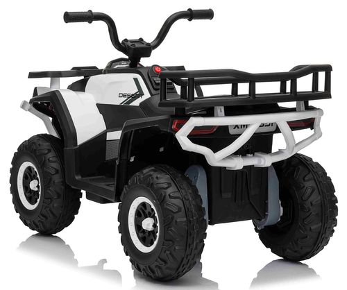 טרקטורון SPEED 12V חשמלי לילדים עם הנעה 2X4, שלט חכם ואורות LED קדמיים - שחור/לבן