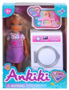 סט בובת KIKI מיוחדות לבתי בובות - בובה ומכונת כביסה