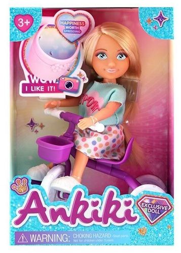 סט בובת KIKI מיוחדות לבתי בובות - בובה ותלת אופן